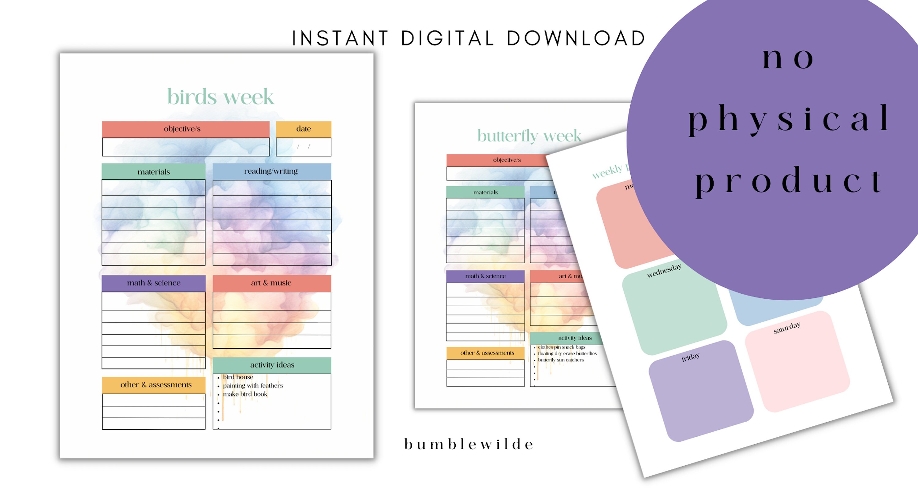 52 Themed Prek Lesson Plan Templates, Weekly Lesson Plan Templates