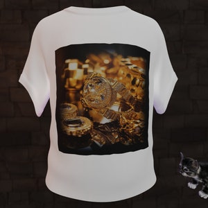 Appearance of Extreme Wealth Fantastic Gold, Diamonds, and Gems Sleeve Tee Shirt