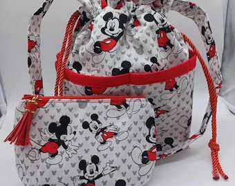 Bingo Bag Chic Grey and Red USA Mickey Mouse Tote Mother's Day Mom Grandma Gifts Birthday