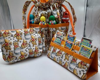 Winnie the Pooh Tote Mother's Day Mom Grandma Gifts Birthday Bingo Lovers Blue Bag Pulltab Holder