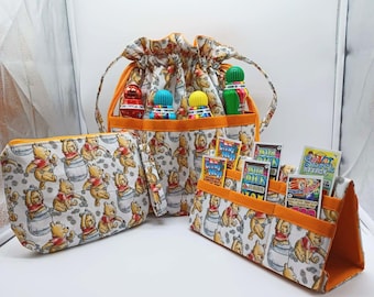 Winnie the Pooh Bingo Bag USA Tote Mother's Day Mom Grandma Gifts Birthday Bingo Lovers Pulltab Holder