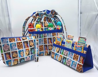 Disney Villains Tote Mother's Day Mom Grandma Gifts Birthday Bingo Lovers Blue Bag Pulltab Holder