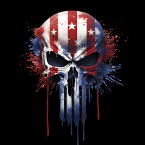 USA Flag Punisher Patch, Victory Leathers