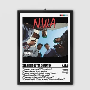 NWA Straight Outta Compton Album Poster, Rap Music Poster – Aesthetic Wall  Decor