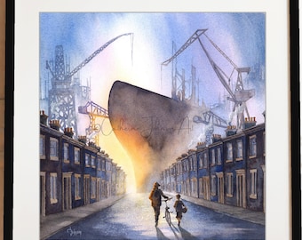 Wallsend Shipyard Art Print: Signed Limited Edition Watercolour Painting