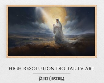 Vintage Nativity Scene Frame TV Art: Jesus and Mary (Digital Download)