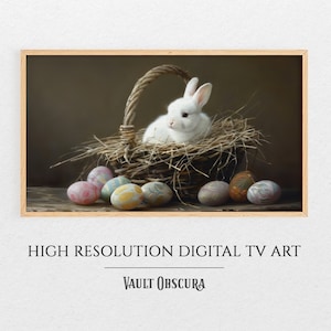 Easter Bunny Frame TV Art | Oil Panting Frame TV Artwork | High-Resolution Digital Artwork | Cute Springtime Scene | Instant Download