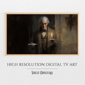 Christmas Classic Frame TV Art | Christmas Carol Scene | High-Resolution Digital Artwork | Ebenezer Scrooge | Instant Download