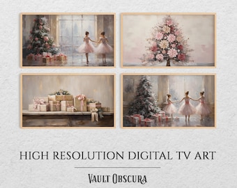 Vintage Ballet Christmas Bundle of 4 Frame TV Art | Nutcracker Christmas | High-Resolution Digital Artwork | Winter Scene | Instant Download