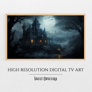 Haunted Manor Frame TV Art | Spooky Halloween Digital Download