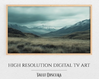 Samsung Frame TV Art: Misty Mountain Winter Landscape (Digital Download)