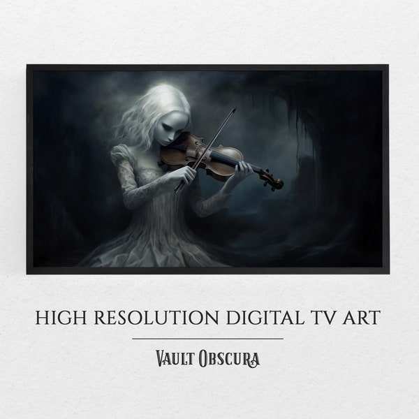 Ghostly Violinist Halloween Frame TV Art | Haunting Melodies | Original Digital Artwork | Enchanted Music Decor Digital Download