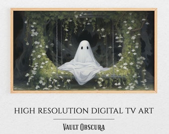 Halloween Frame TV Art Ghost | Vintage Spooky Artwork | Oil-Painting Style | Samsung Digital Art | Fall Landscape | Digital Download Artwork