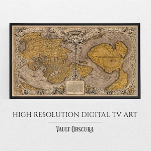 フレームテレビ用アンティーク地図デジタルアート | 1531年地図作成 | Samsung用ヴィンテージ歴史地図ディスプレイ | クラシックな世界探検デザイン