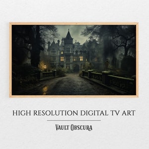 Haunted House Fall Frame TV Art | Halloween Wall Art | Spooky Digital Art For Frame TV | Samsung Frame TV Art | Creepy Halloween Art