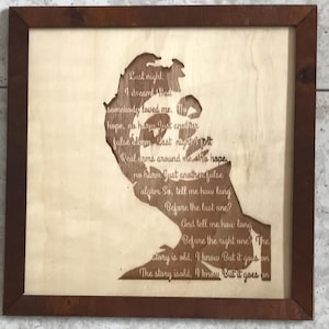 Morrissey The Smiths Portrait with lyrics set on wood 30x30 Smiths fan Last Night I Dreamt portrait song lyrics wall hanging handmade framed