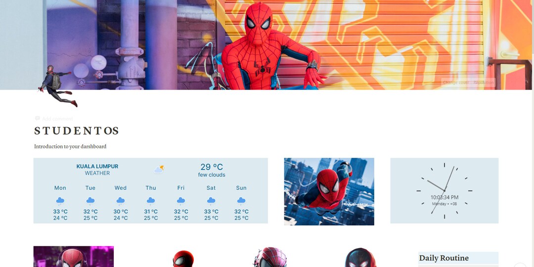 Notion Student Planner Spiderman Edition Template - Etsy