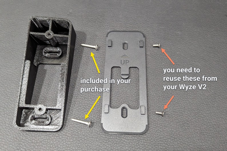 Wyze Video Doorbell V2 Angle Adjuster black, Camera Points Down 10 AND