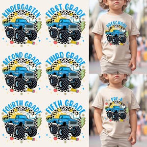 Back to School For Boys Bundle Png, Kindergarten Dude, First Day Of School, Truck For Boy Png, Ready To Crush First/ Second/ Third Grade Png