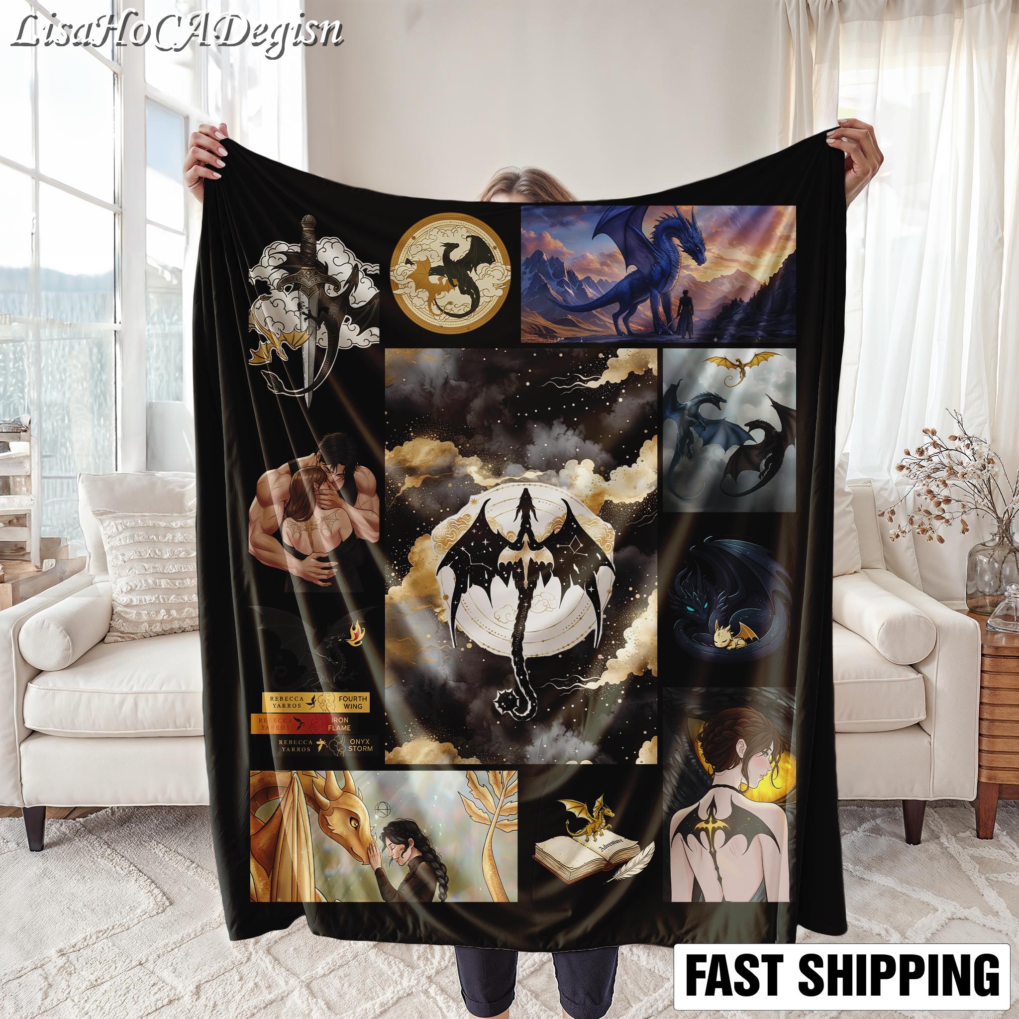 Discover Basgiath War College Woven Blanket, Fourth Wing Fleece Blanket