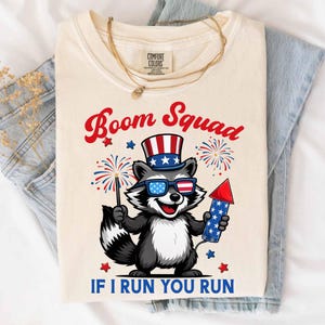 Boom Squad Se corro, corri divertente Procione 4 luglio America Png, Download digitale 4 luglio, Feral PNG, Hotdog Procione png, Merica png