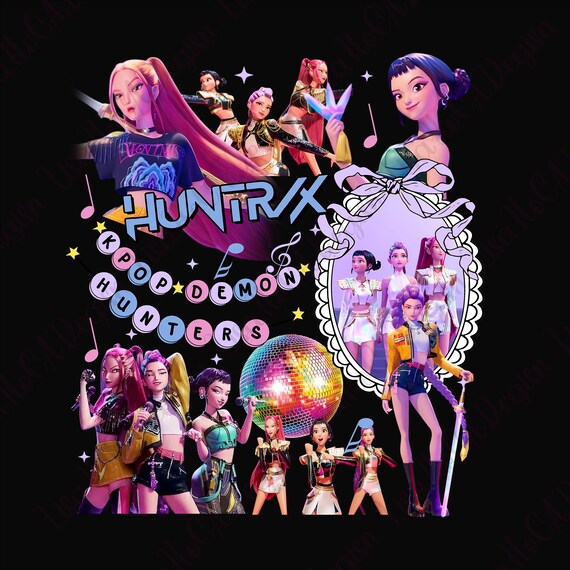 Huntrix Bracelet Kpop Demon Hunters Png, Saja Girls Png, Anime Lover Gift Mira, Rumi, Zoey, Derpy Tiger Png, Huntrix Fan Shirt, Kpop Huntrix