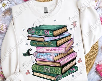 Wicked Changed For Good Book PNG, Wicked Change For Good Png, Wicked Pink and Green Png, Wizard Musical Movie Png, Coquette Bow Wicked Png