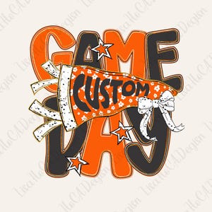 Game Day Custom Football Team PNG, Cheerleader School Spirit Design, Personalized Cheer Banner Sticker, Pep Rally Sublimation File, Game Day