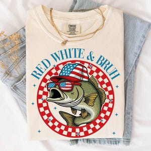 Pesca del 4 luglio, rosso, bianco e bruno, PNG, America retrò, PNG, Pesca del 4 luglio, PNG, Pesca al black bass, PNG, Bandiera americana del black bass, Ragazzi, 4 luglio