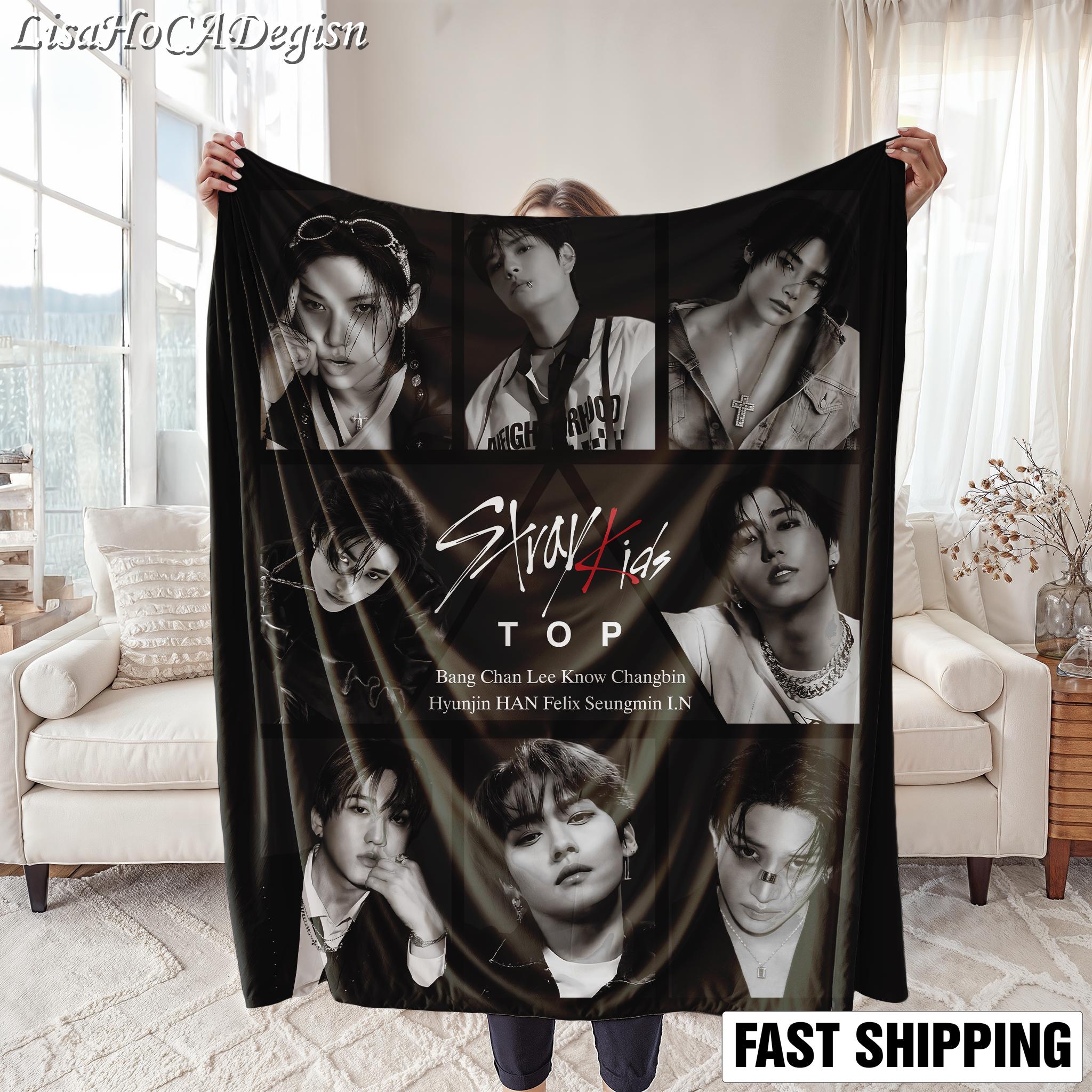 Discover Stray K-Pop Sherpa Fleece Blanket, Cozy Fandom Decor Gift for Fans, Bedroom Bedding, Unique Keepsake, Kpop Fun Gift