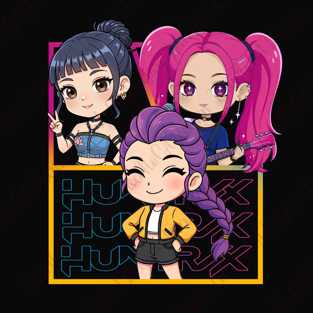 Buy Kpop Demon Hunters Huntrix Chibi PNG, Kpop Huntrix PNG, Demon ...