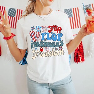 Flip Flops, Fireworks, Freedom 4th Of July PNG, Sweet Land of Liberty png, USA ice-cream PNG, 4th of July sublimation, American girl Design