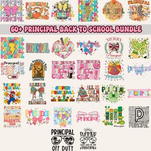 60+ Principal Png Bundle, Appreciation Gift, Gift for Principal Lover, School Principal Png, Retro, Principal Shirt Design Png, Digital File