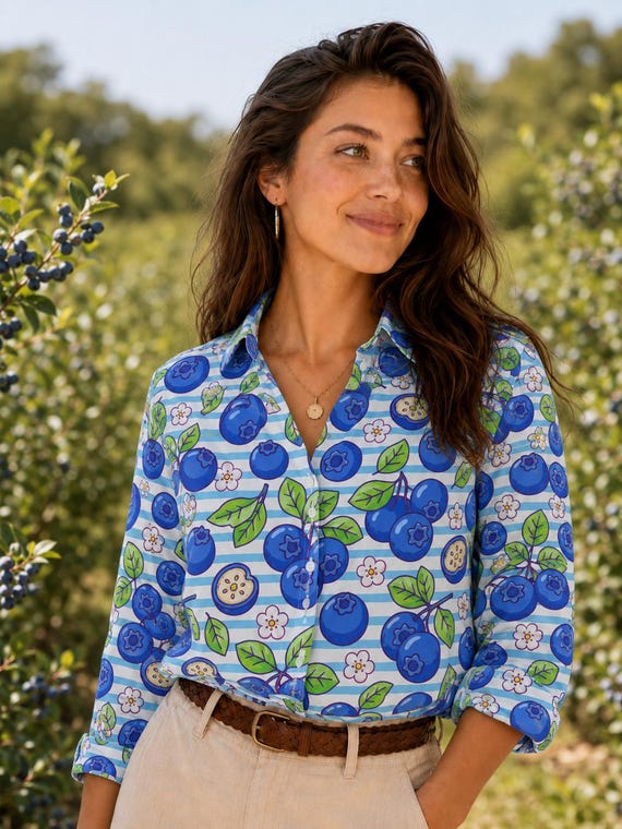 blueberry dress shirt Vincent Ikat Shirt Blueberry by Nudie Jeans Co