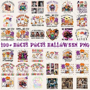Lot de 100 + + Hocus Pocu PNG, Halloween Png, Sandersonn Sisters Png, Hocus Pocu Halloween, sorcières Png, Halloween sublimation Bundle