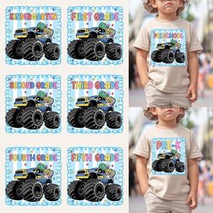 Back to School For Boys Bundle Png, Kindergarten Dude, First Day Of School, Truck For Boy Png, Ready To Crush First/ Second/ Third Grade Png