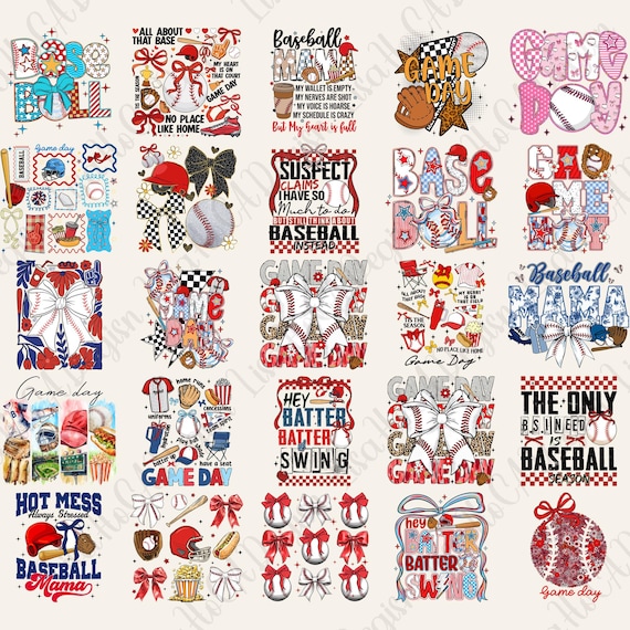 25++ Retro Baseball PNG Bundle, Baseball Coquette Bow Png, Baseball Png, Baseball Mama Png, Game Day Baseball Png