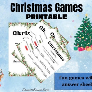 Printable Christmas Games Family Games Winter Games Party - Etsy