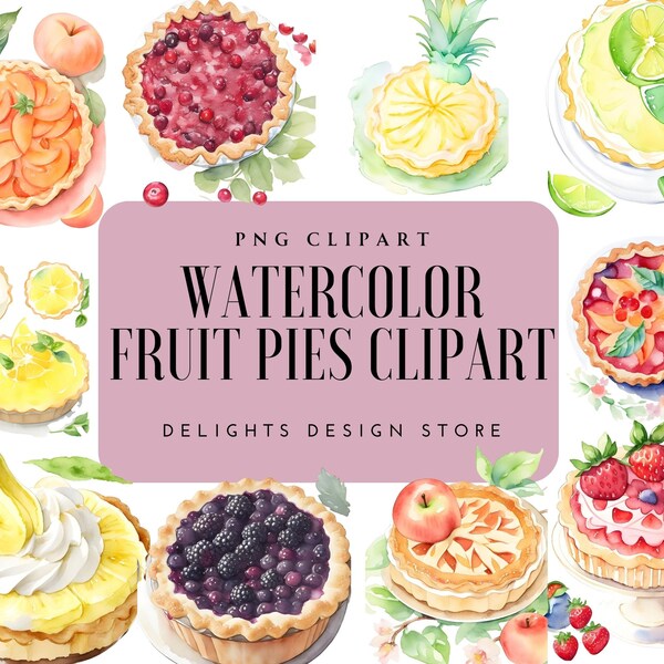 Fruit Pie Clipart Etsy