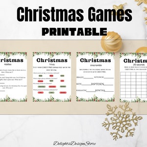 Printable Christmas Games Family Games Winter Games Party - Etsy