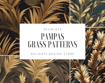 Seamless Pampas Pattern, Commercial Use, Printable Patterns, Digital Paper