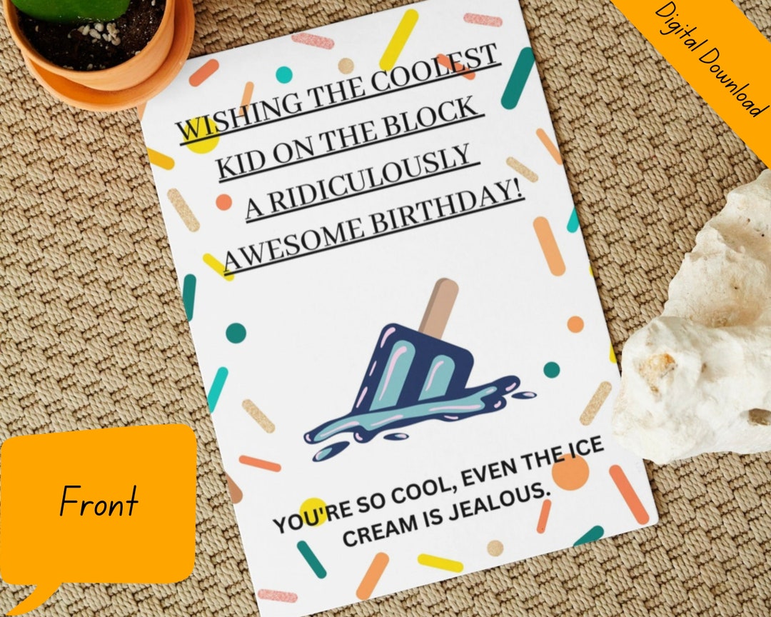 Kids Birthday Card, Digital Download, Printable Greeting Card, Birthday ...