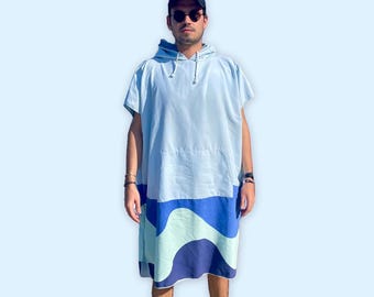 Men Beach Poncho - Surf Poncho - Compact, Quick Dry & Sand Free - Recycled Microfiber