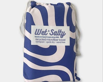 Beach Towel - Quick Dry, Compact & Sand Free - Large (160 x 80cm) - blue fusion