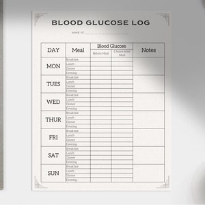 DIABETES BLOEDSUIKER Logboek | Glucosemonitoring | Gezondheid Welzijn | Volger| Logboek | Diabetes zelfzorg | Glucosedagboek |