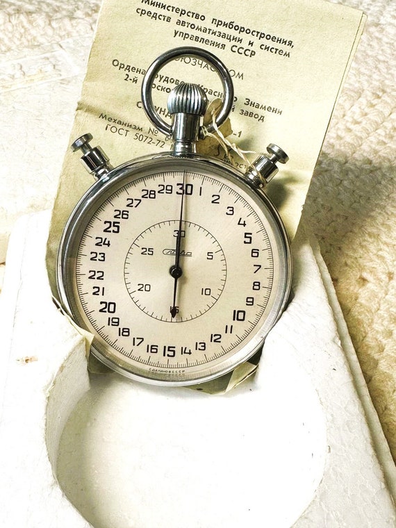 2807-Stopwatch -1977 SLAVA Soviet Split CHRONOMETER 2… - Gem