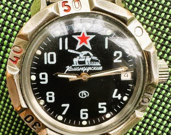 980 watch-VOSTOK 2414-commanders of the USSR army military -tank force of THE