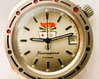 3198 - Horloge Vostok-WOSTOK- 2414A - AMFIBIA KOMANDIRSKIE UssR -Ussr Army