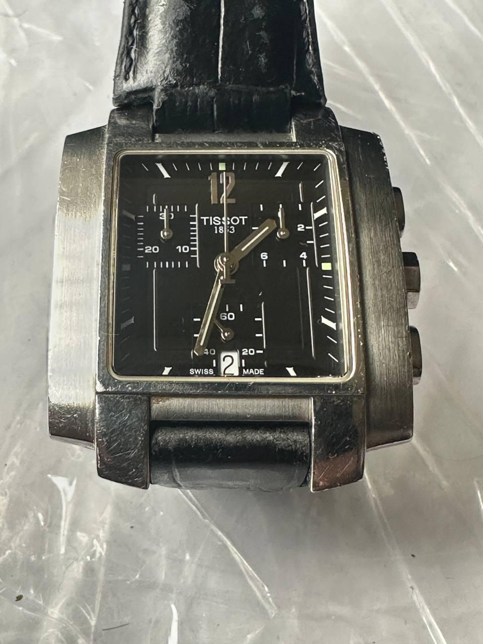 1862 腕時計 ティソ クロノグラフ クォーツ L875/975 シルバー 動作品