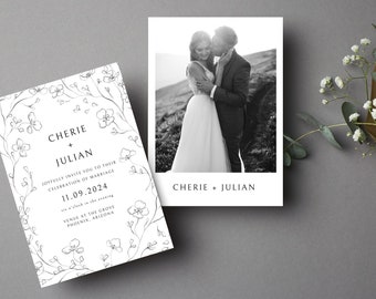 Wedding Invitation Suite Instant Download- Cherie Collection